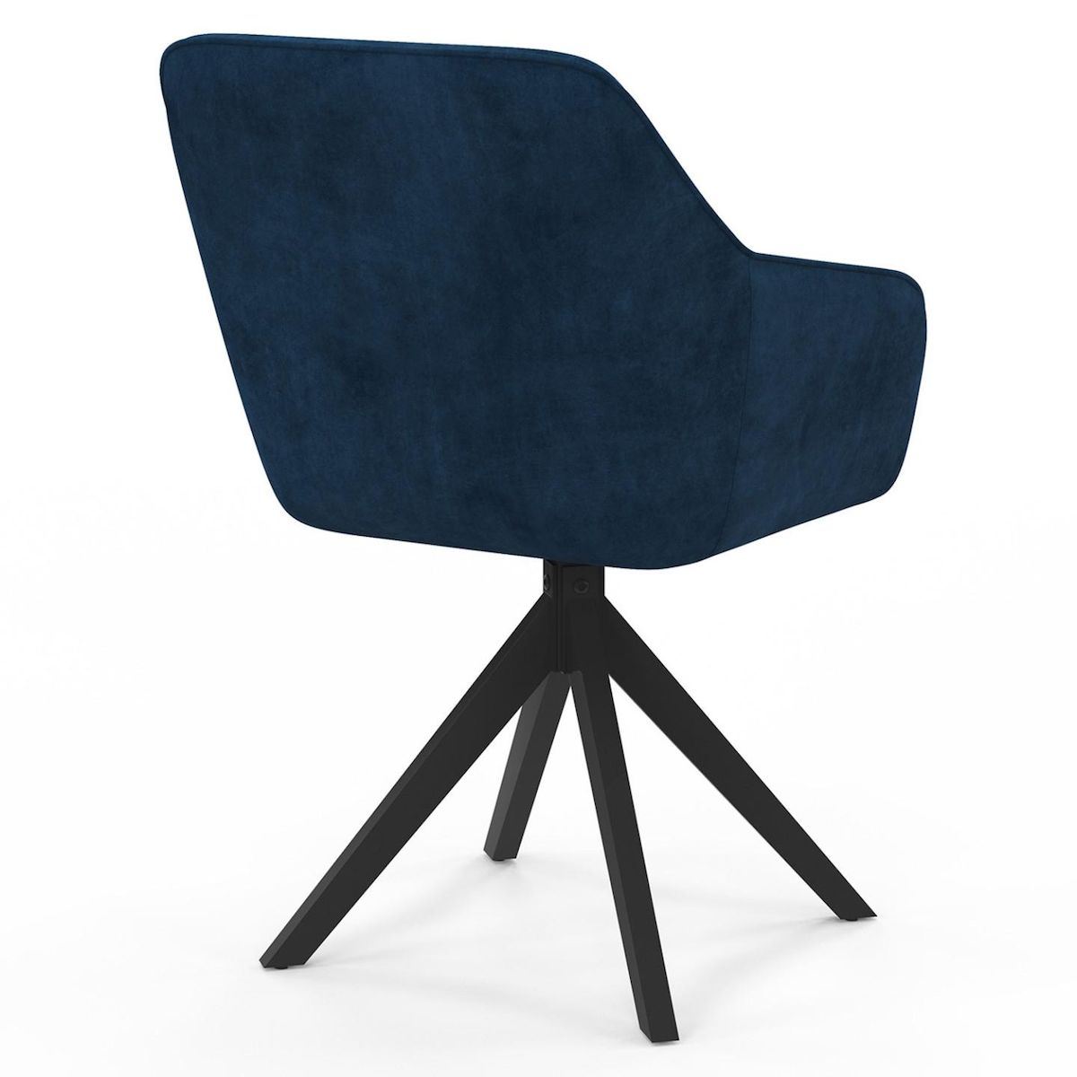 ID MARKET Lot de 2 chaises pivotantes de salle à manger, fauteuils de table MADY en velours bleu