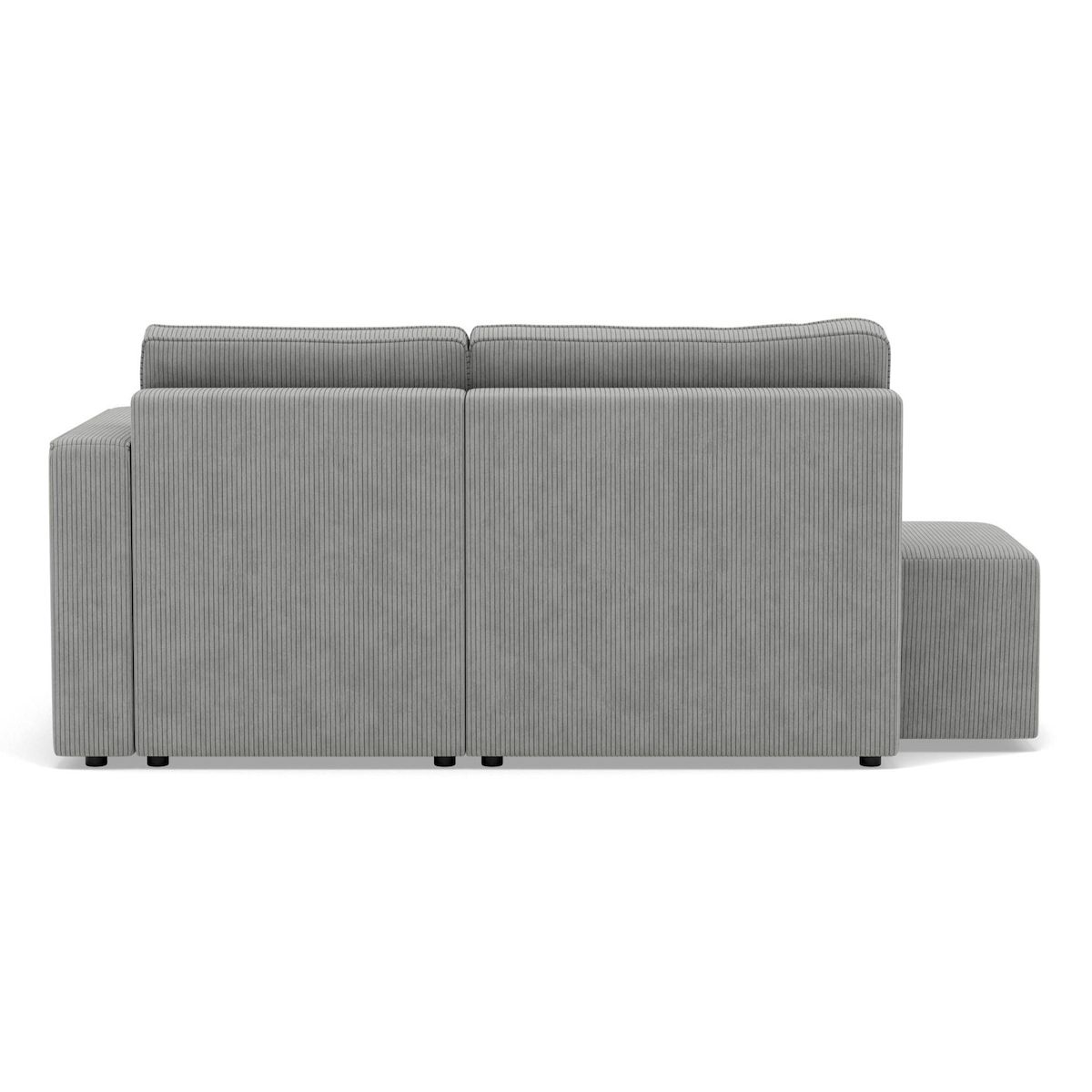 BEST MOBILIER Topaze - canapé d'angle droit 4 places convertible avec coffre en velours côtelé
