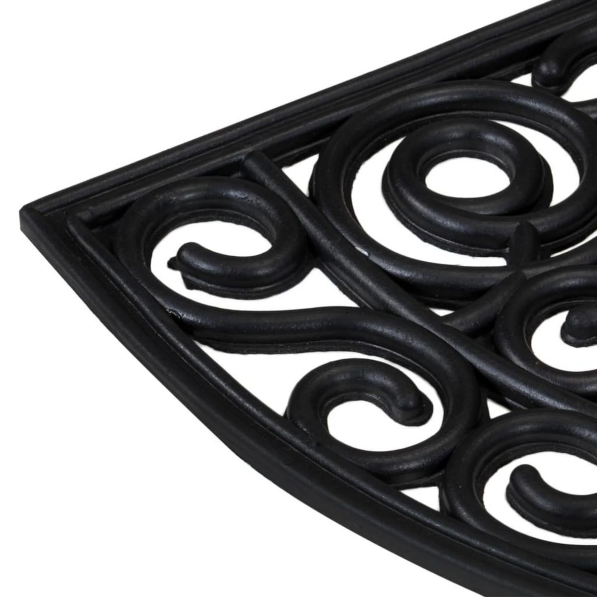 VIDAXL Tapis de porte demi-rond 45x75 cm caoutchouc