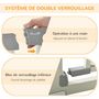 Voir la diapositive 4 : PAWHUT Barrière de sécurité animaux - longueur réglable dim. 75-103 cm - porte double verrouillage, ouverture double sens -sans perçage - acier ABS gris