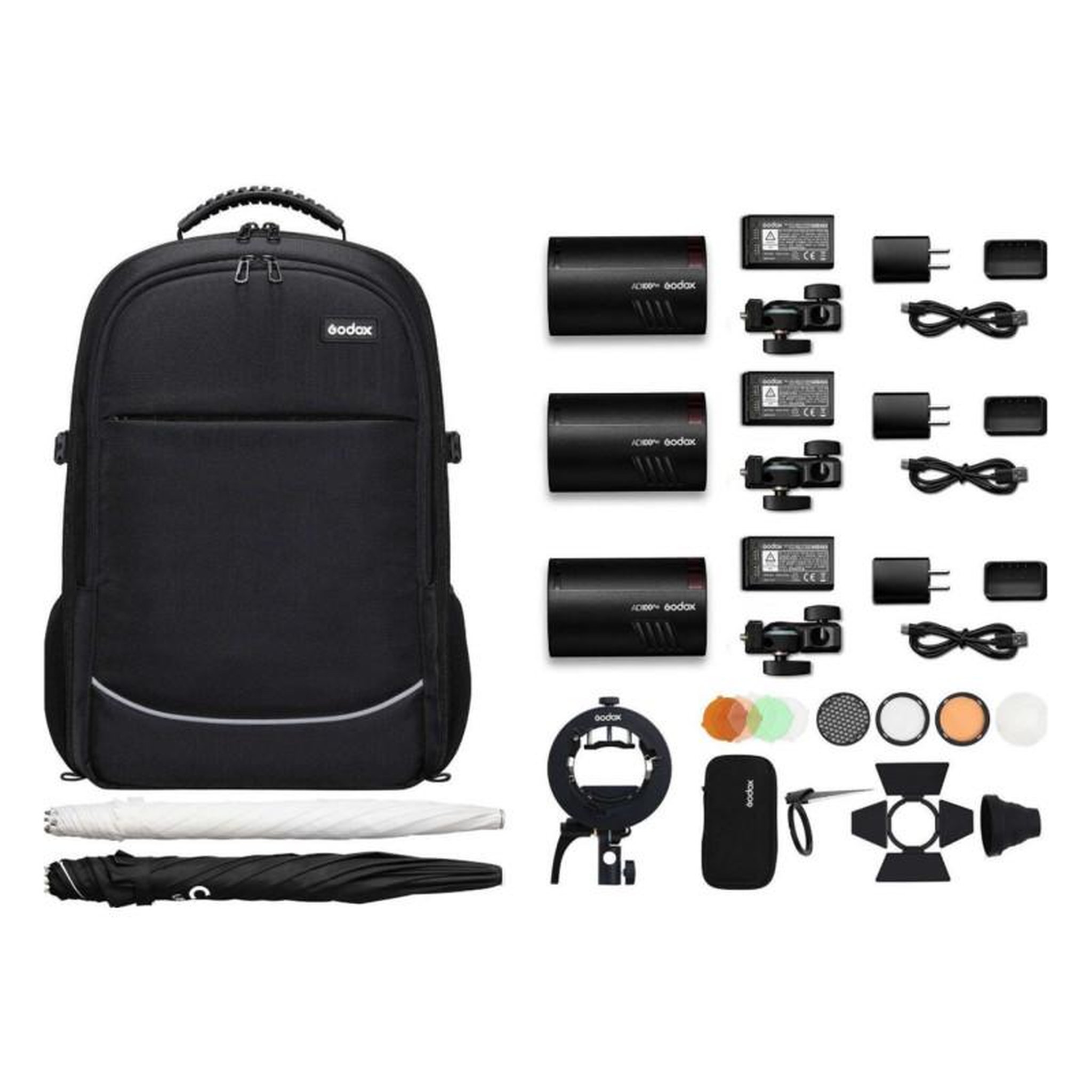 Godox Flash Godox KIT AD100Pro TTL 3 flashs sac à dos