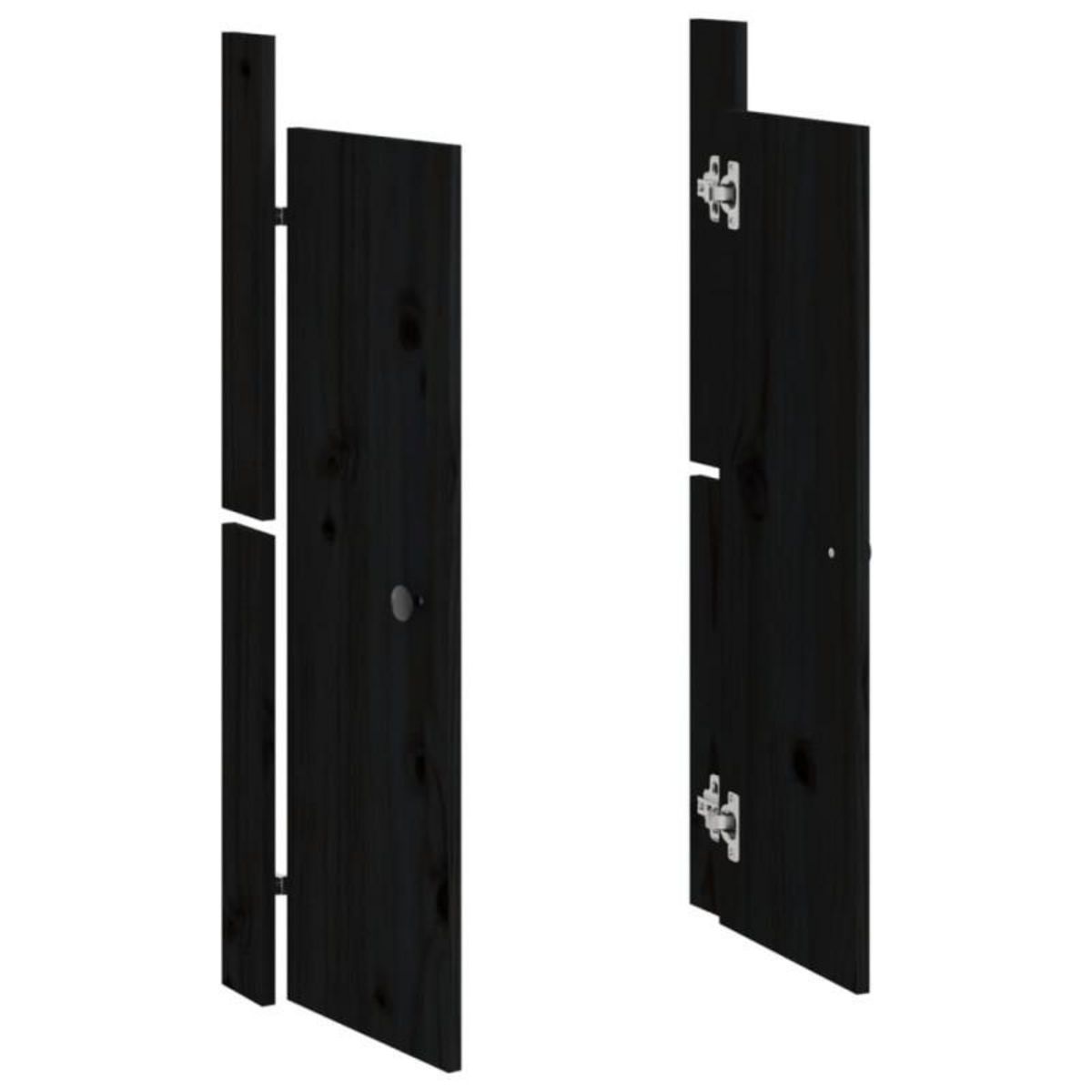 VIDAXL Portes de cuisine d extérieur 2 pcs noir bois de pin massif