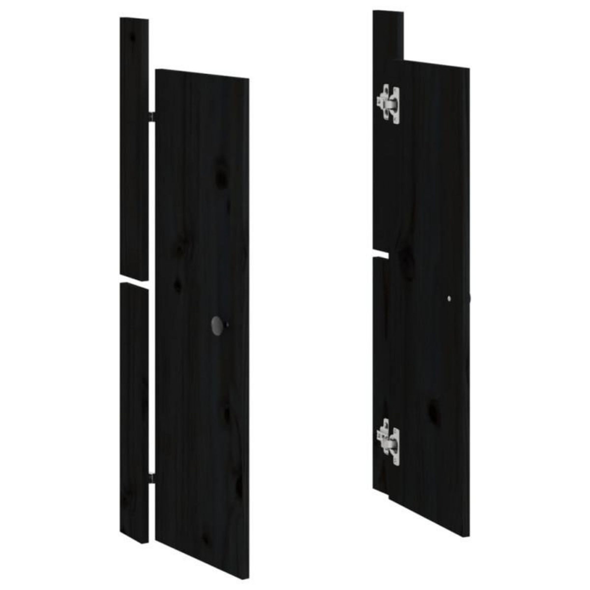 VIDAXL Portes de cuisine d extérieur 2 pcs noir bois de pin massif