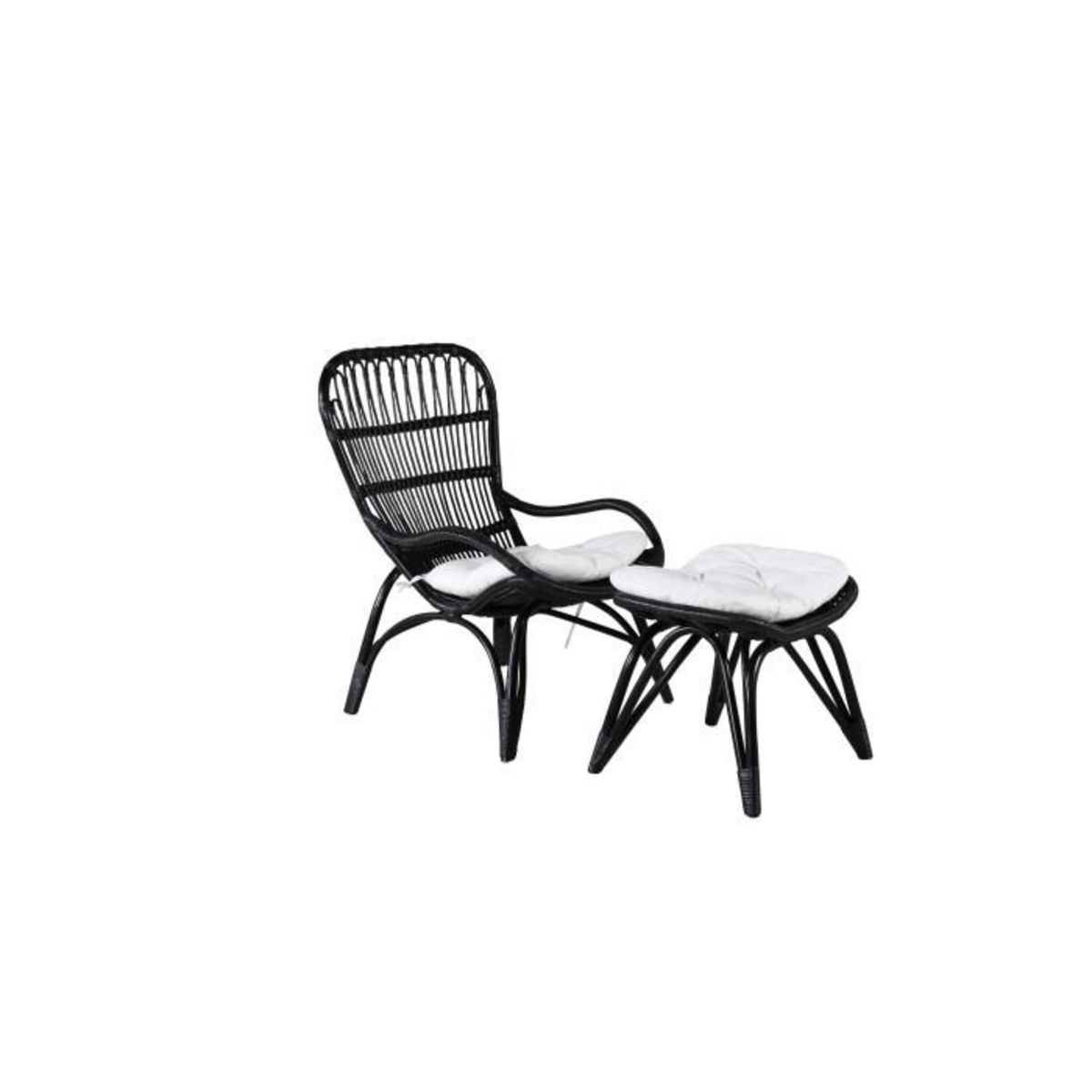 Paris Prix Fauteuil de Jardin en Rotin  Ella  131cm Noir