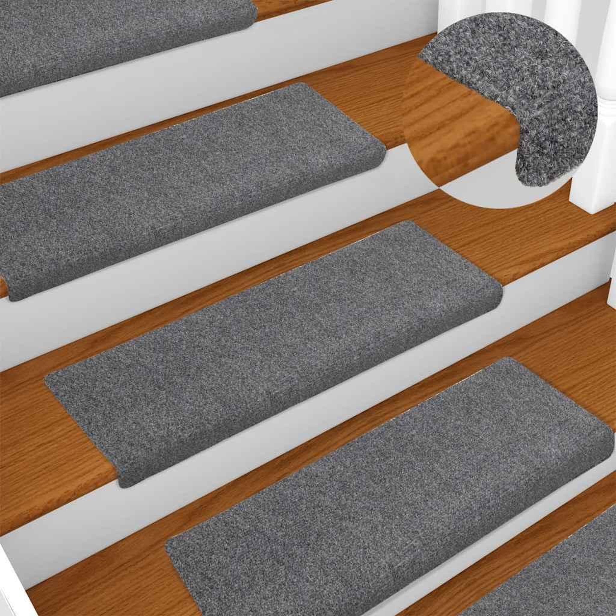 Voir la diapositive 5 : VIDAXL Tapis d'escalier auto-adhesifs 30 pcs gris clair 65x21x4 cm