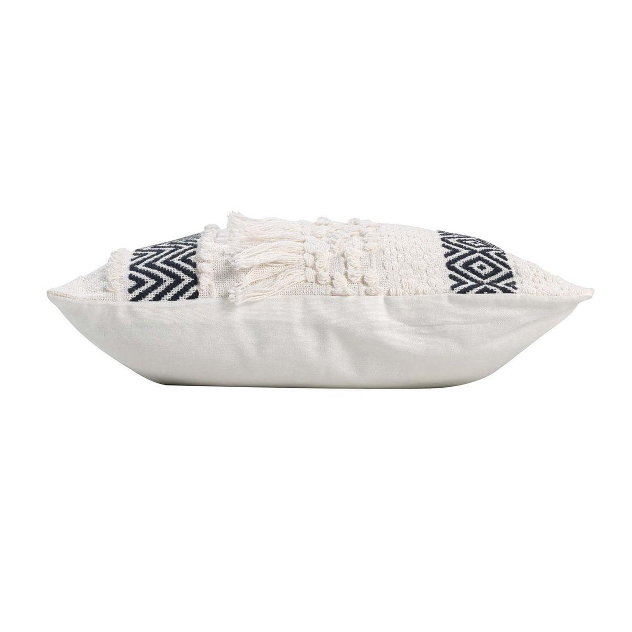 Voir la diapositive 3 : Douceur d'Intérieur Coussin déco à franges  zya  40x40cm noir
