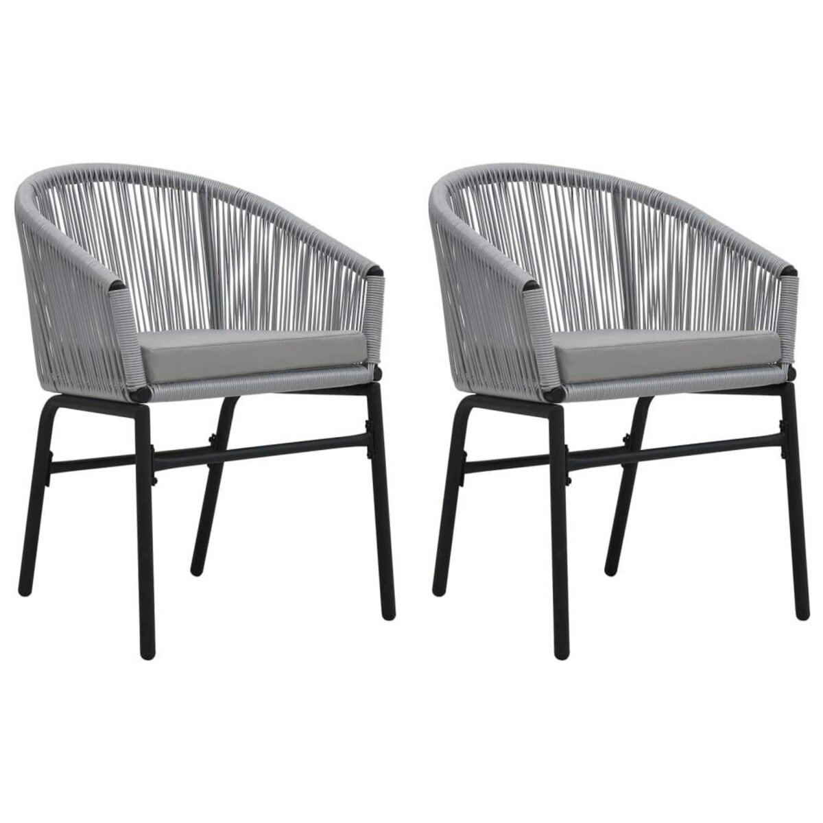 VIDAXL Chaises de jardin lot de 2 Anthracite Rotin PE