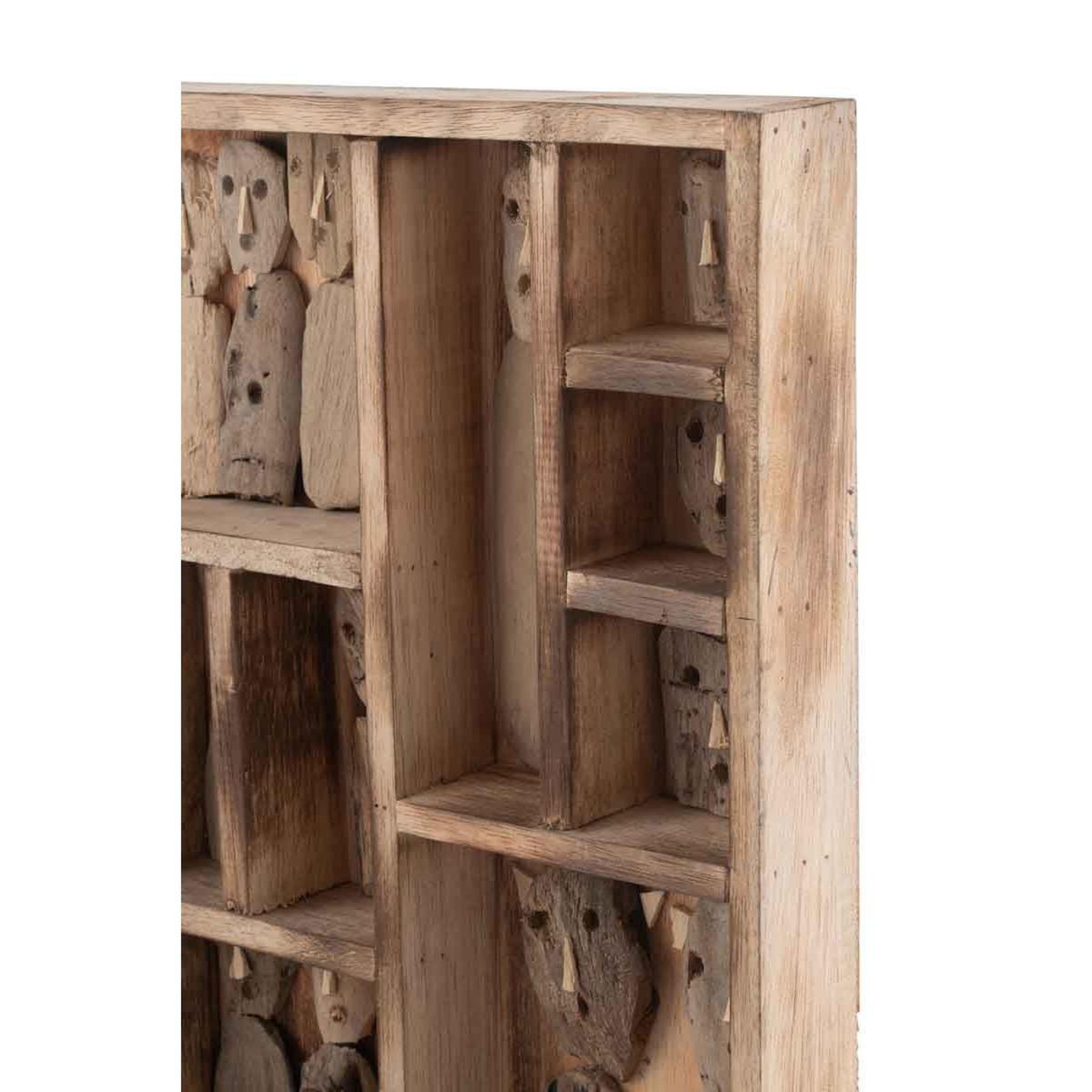 Voir la diapositive 2 : J-LINE Décoration murale  famille masques  80cm beige