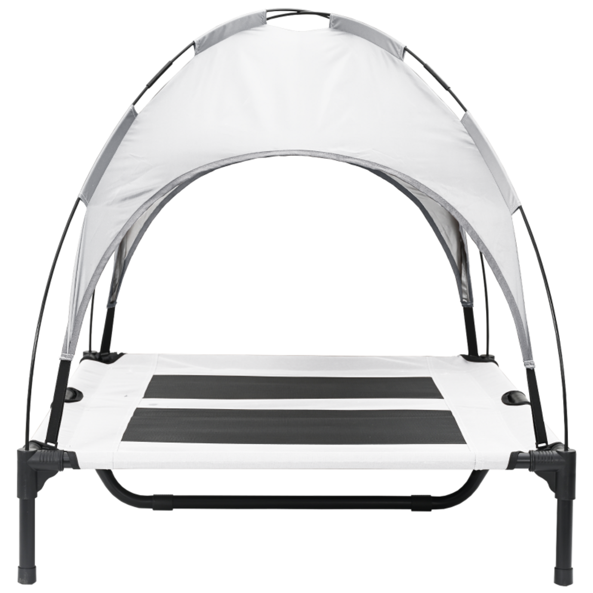 VIDAXL Lit pour chien surélevé avec toit amovible Gris Argent L Acier