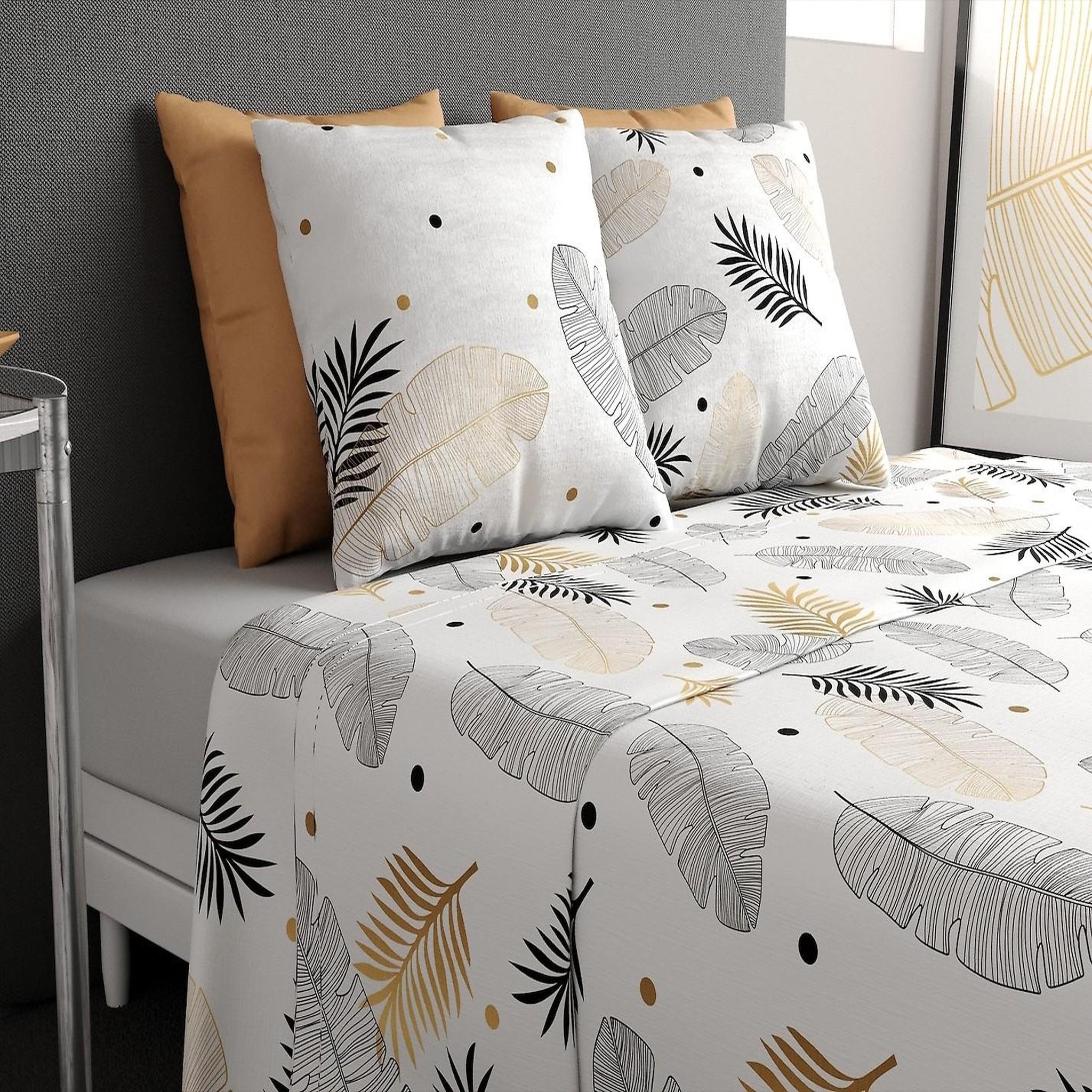 ATELIER DU COTON Parure de drap 100% coton 57fils envole. Coloris disponibles : Gris