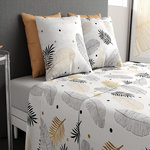 ATELIER DU COTON Parure de drap 100% coton 57fils envole. Coloris disponibles : Gris