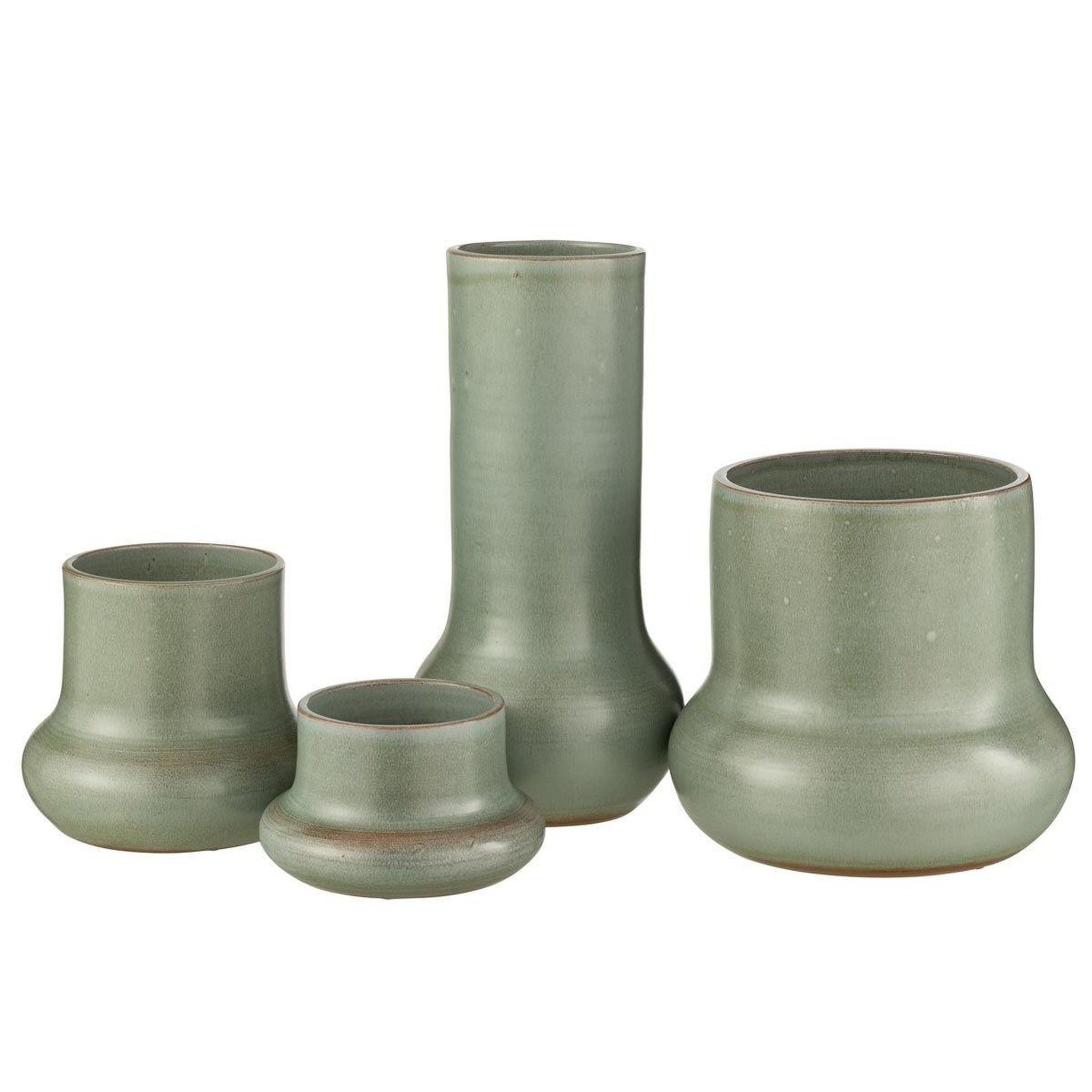 Voir la diapositive 2 : J-LINE Vase en céramique  organique  40cm vert