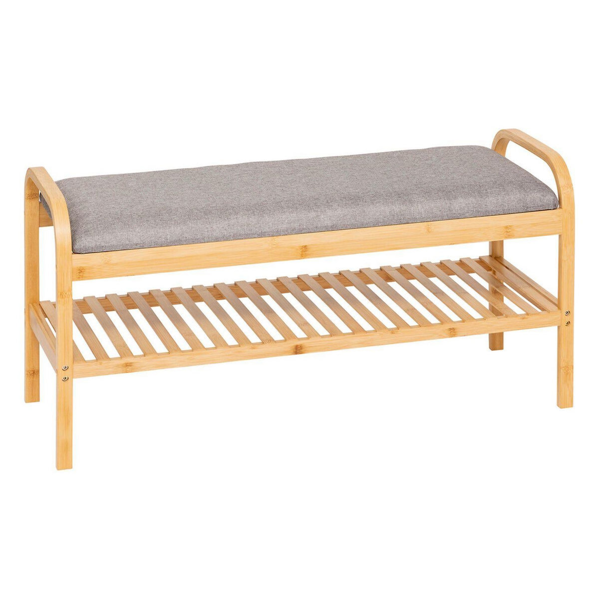 FIVE Meuble à chaussures 4 paires avec banc COSY - Beige et gris