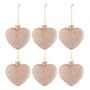 Voir la diapositive 1 : Paris Prix Lot de 6 Boules de Noël  Cœur Paillettes  9cm Rose