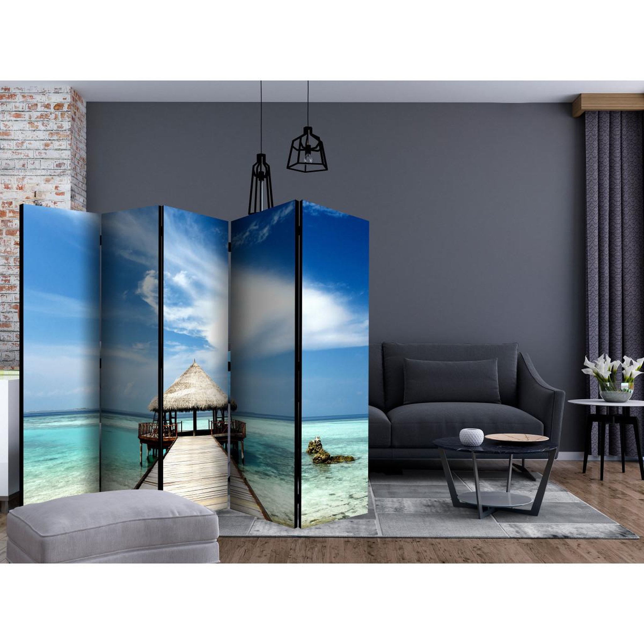 Voir la diapositive 2 : Paris Prix Paravent 5 volets  holiday adventure  172x225cm