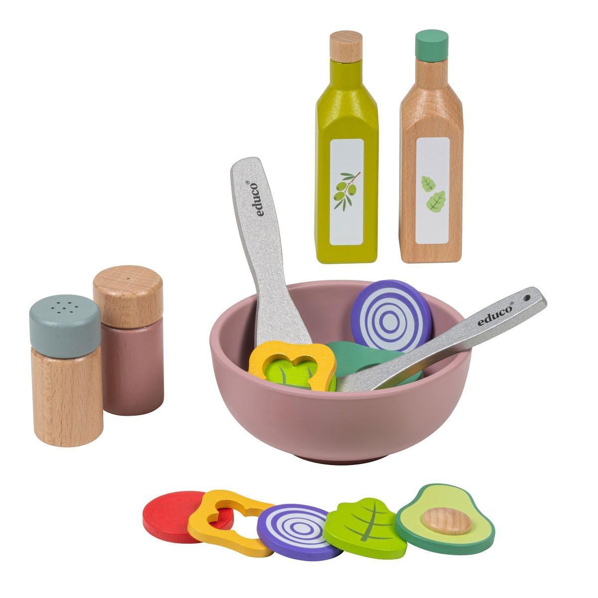 Voir la diapositive 4 : EDUCO Ensemble de salade - set alimentaire — ensemble de 19 pièces
