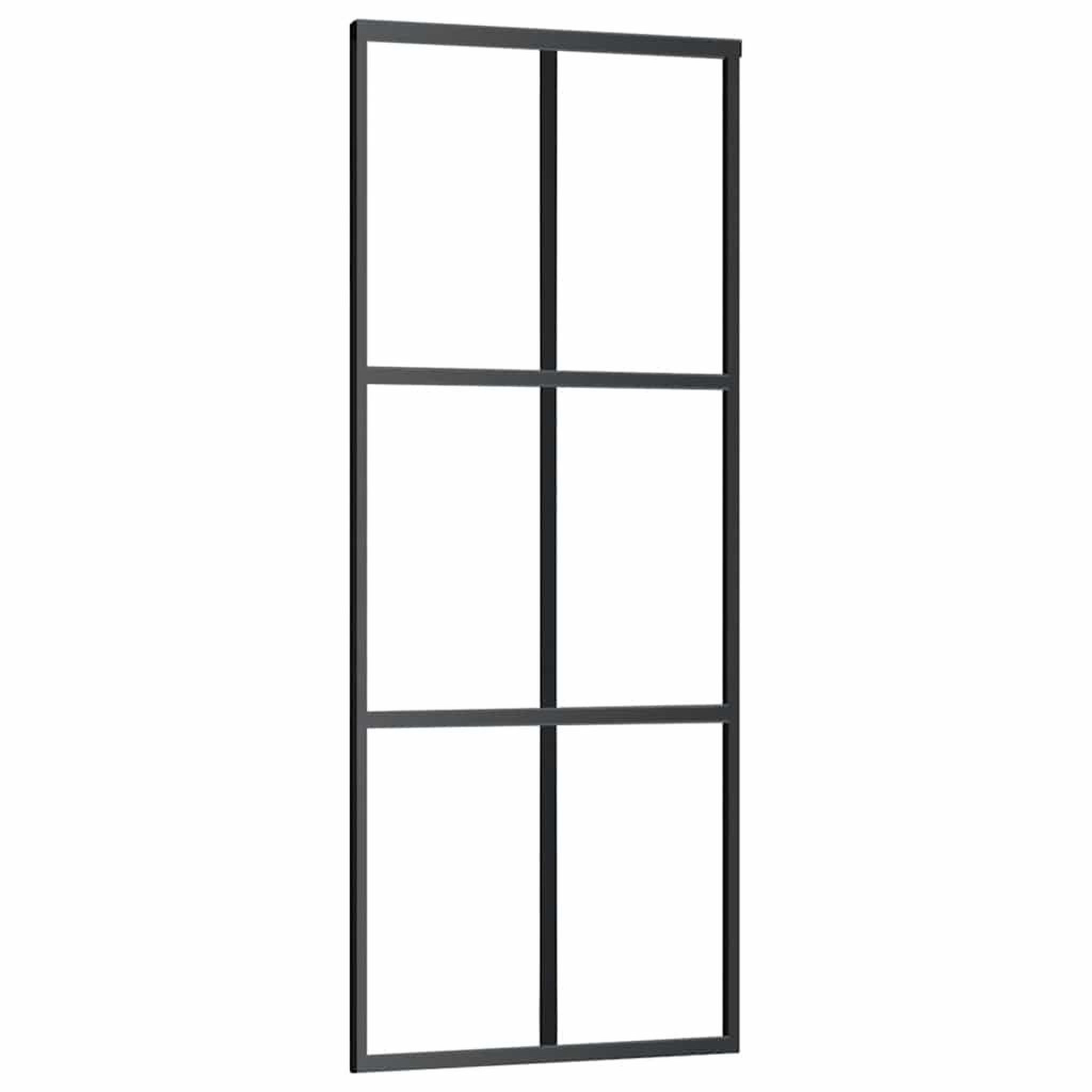Voir la diapositive 5 : VIDAXL Porte coulissante kit de quincaillerie noir 90x205 cm verre ESG