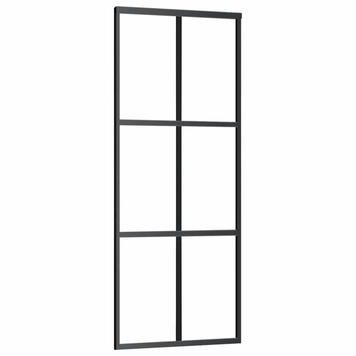 VIDAXL Porte coulissante kit de quincaillerie noir 90x205 cm verre ESG