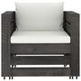 Voir la diapositive 4 : VIDAXL Salon de jardin 2 pcs avec coussins Bois impregne de gris