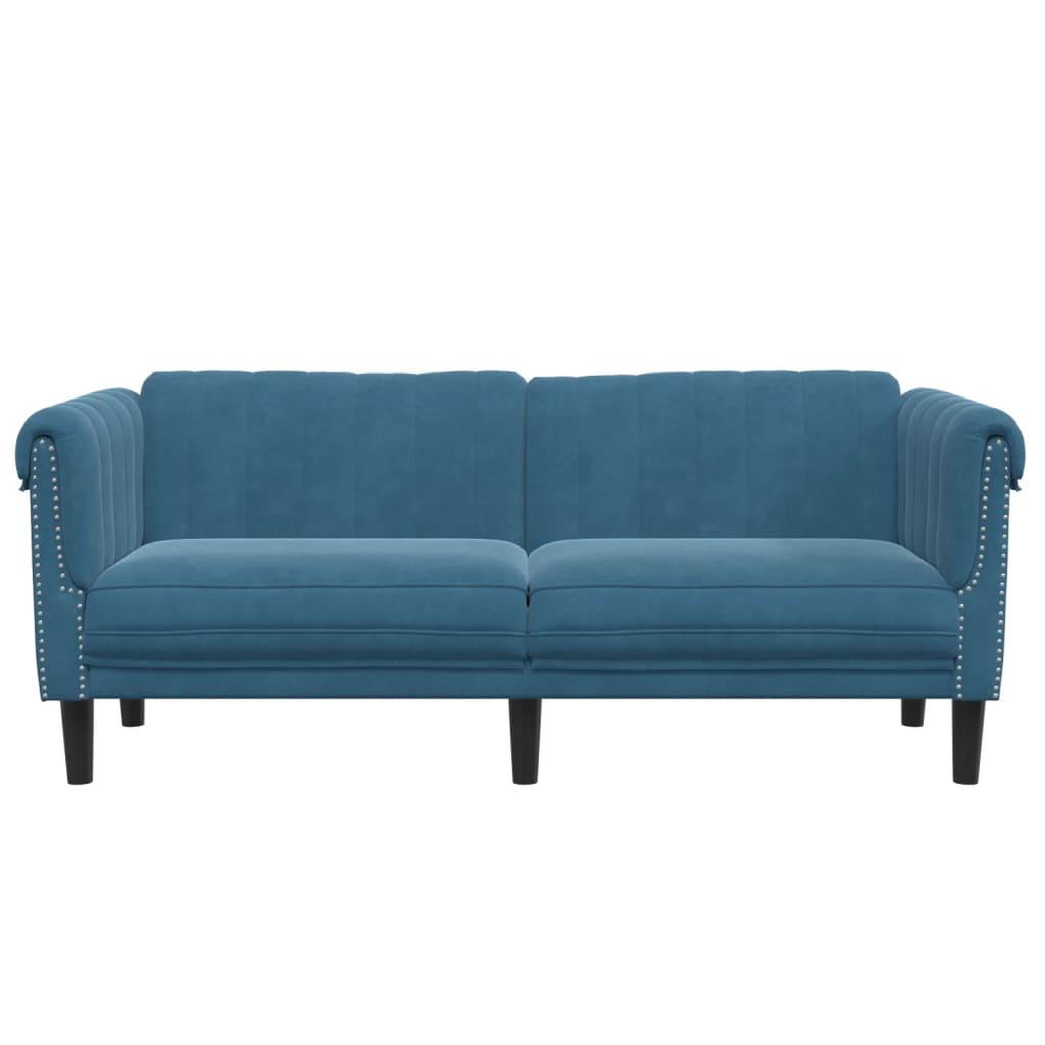 Voir la diapositive 4 : VIDAXL Canape a 2 places bleu velours