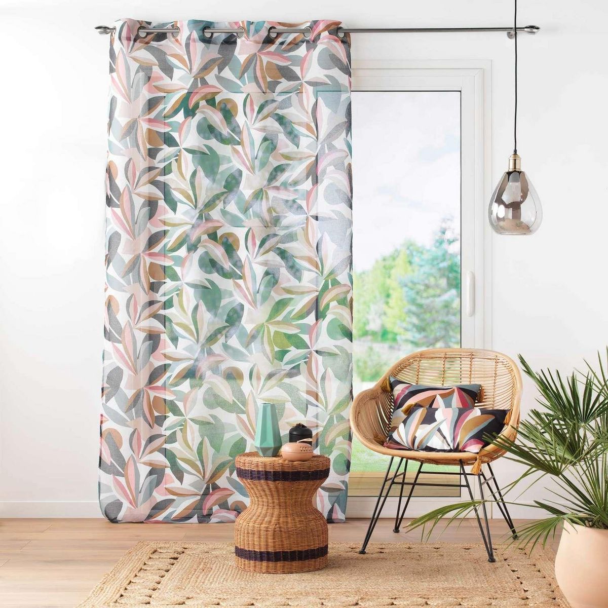 Douceur d'Intérieur Voilage à œillets DANIA - Voile sablé imprimé - 140 x 240 cm