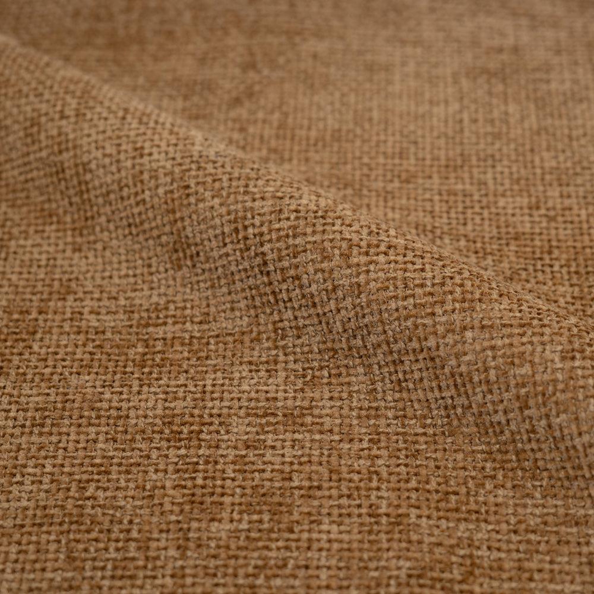 Voir la diapositive 3 : MAISON PAVANE Lot de 2 chaises en tissu caramel et pieds en métal noir-Amaya