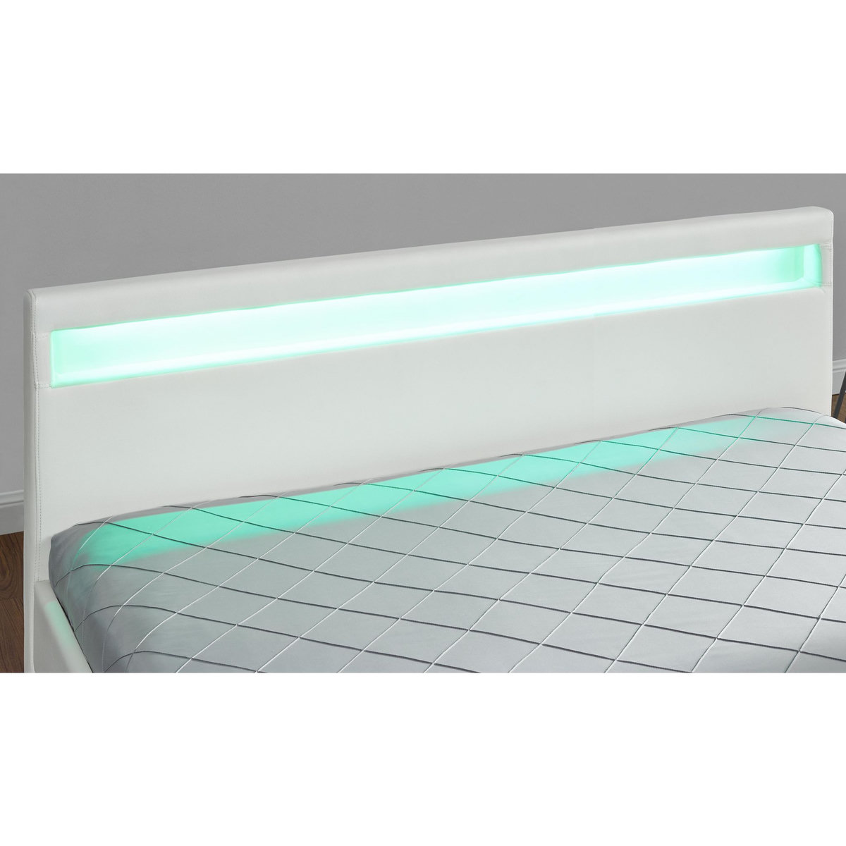 CONCEPT USINE Structure de lit à led avec rangements 140 x 190 cm blanc ENFIELD