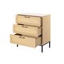 Voir la diapositive 5 : BEST MOBILIER Nagato - commode - cannage et effet bois - 70 cm