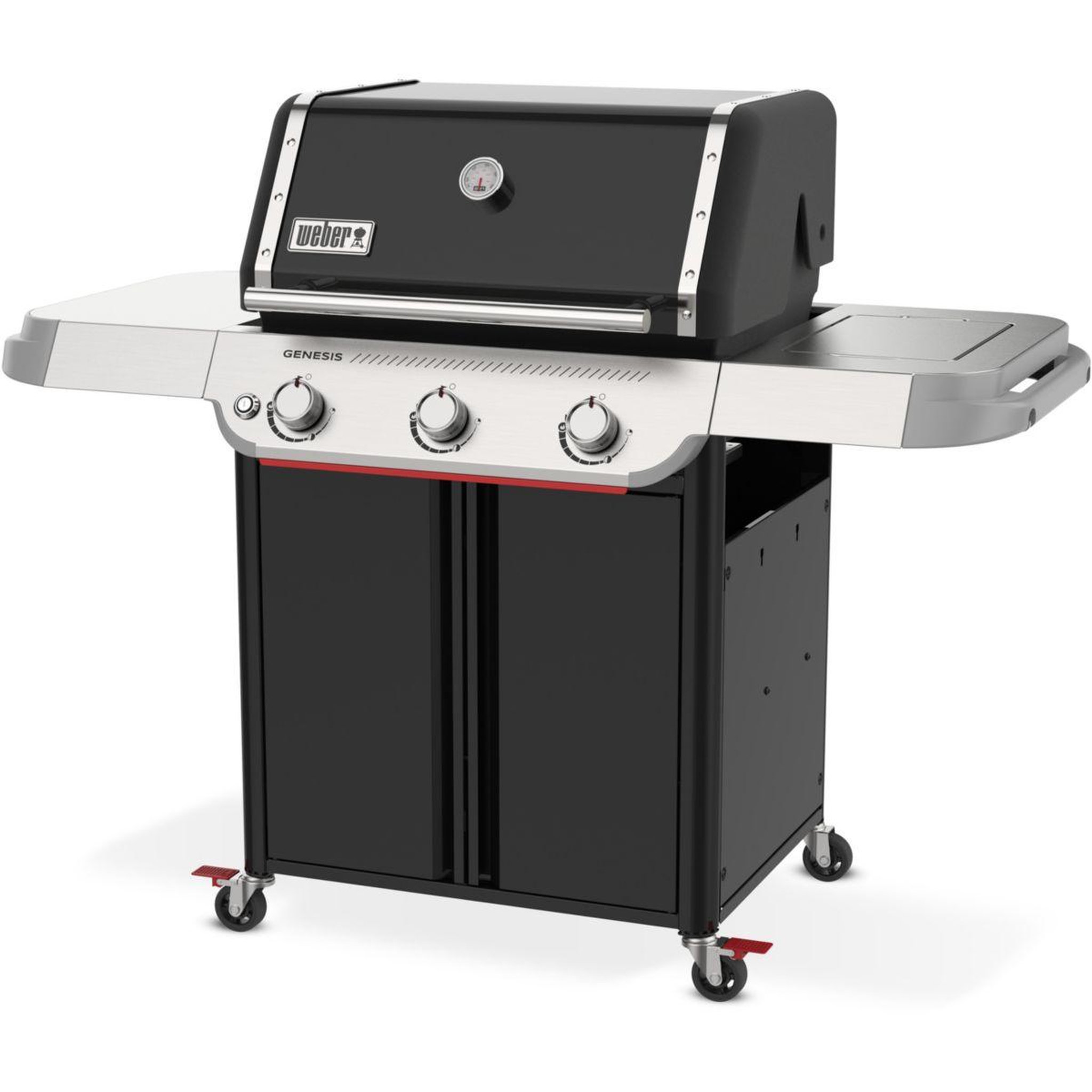 Voir la diapositive 2 : Weber Barbecue gaz genesis e-315w plancha, sur chariot, 3 brûleurs, surface de cuisson 68 x 48 cm