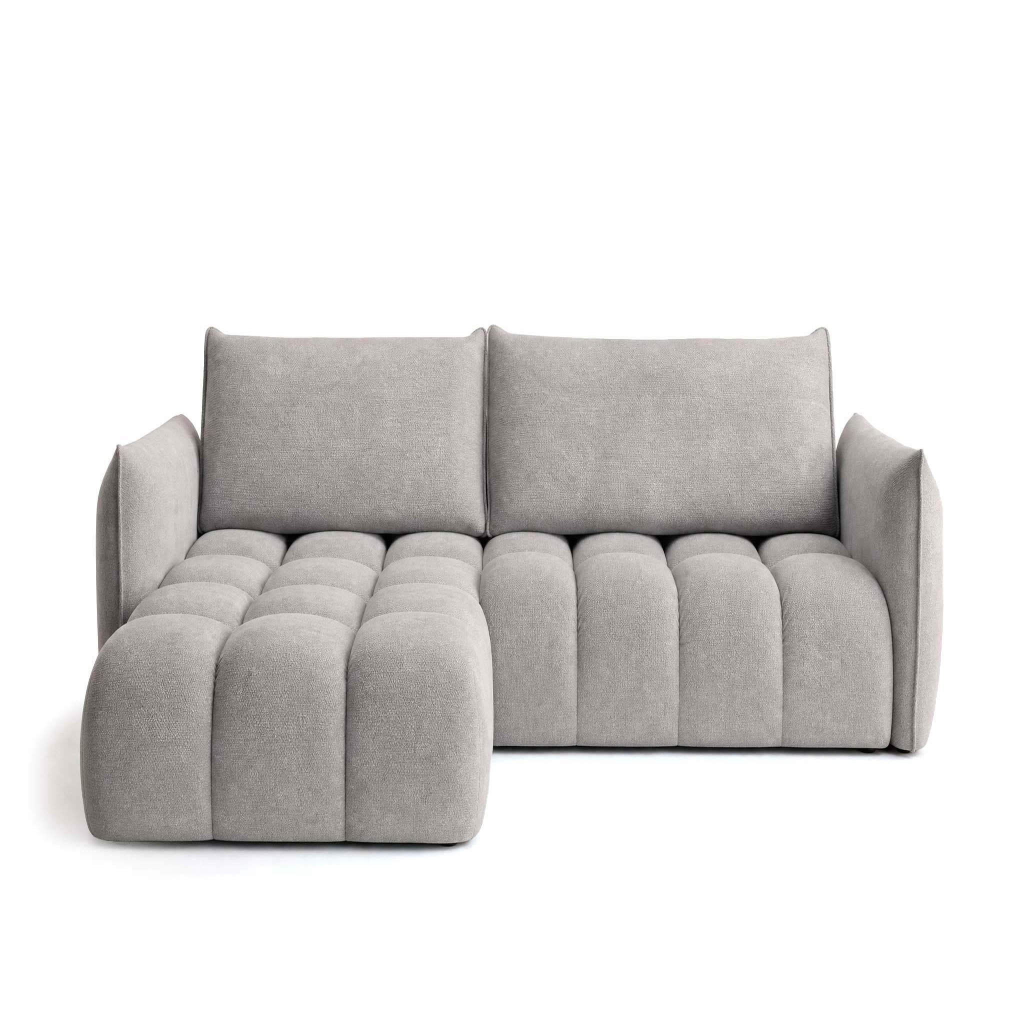 Voir la diapositive 1 : BEST MOBILIER Ambroise - canapé d'angle gauche 4 places convertible avec coffre en velours texturé