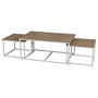 Voir la diapositive 1 : DIVERS Trio de tables basses La Casa Blanca en bois et métal - Marron et blanc