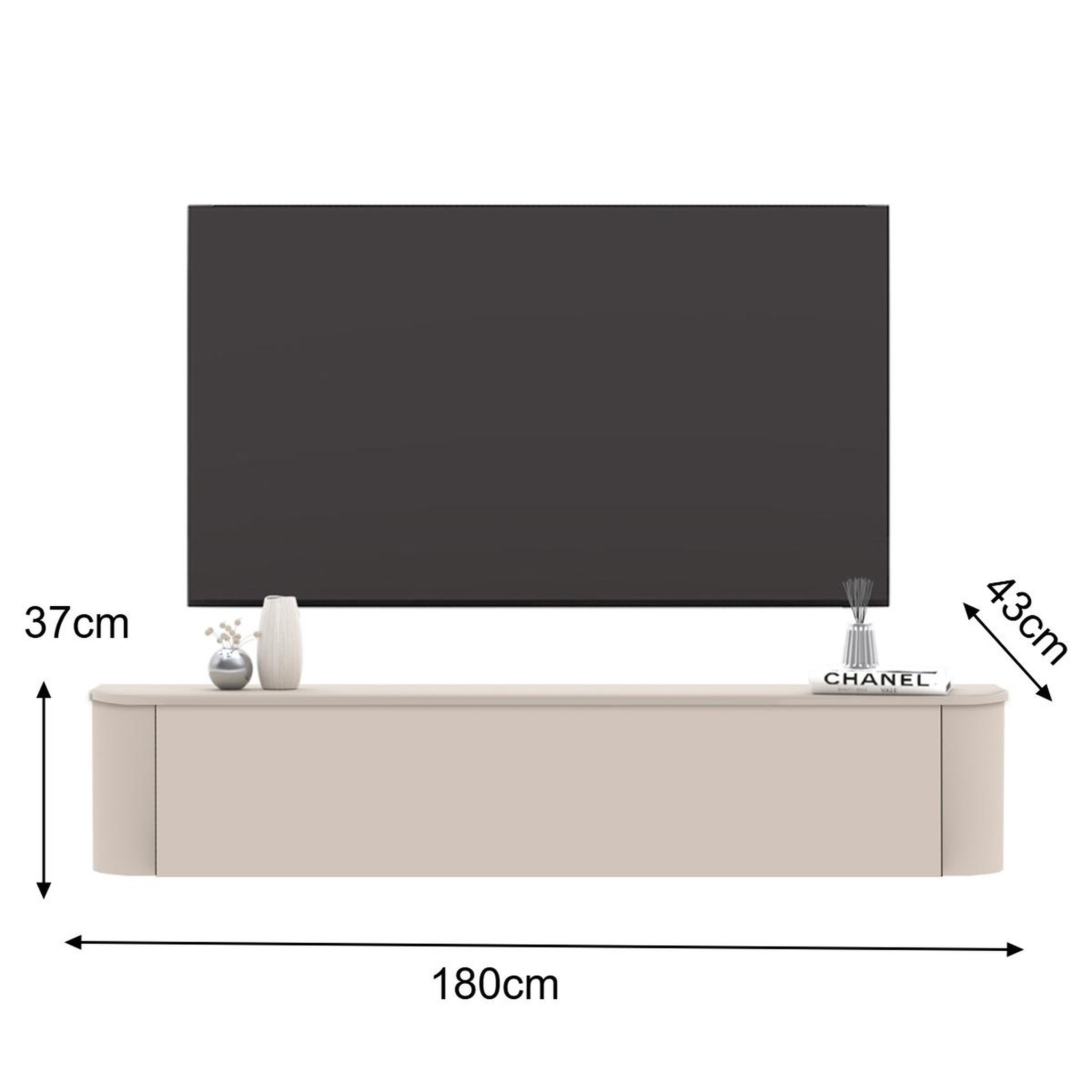 Voir la diapositive 6 : JLC KREATION Meuble tv mural suspendu beige 180cm olga