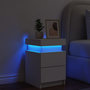 Voir la diapositive 4 : VIDAXL Table de chevet avec lumieres LED blanc 35x39x55 cm