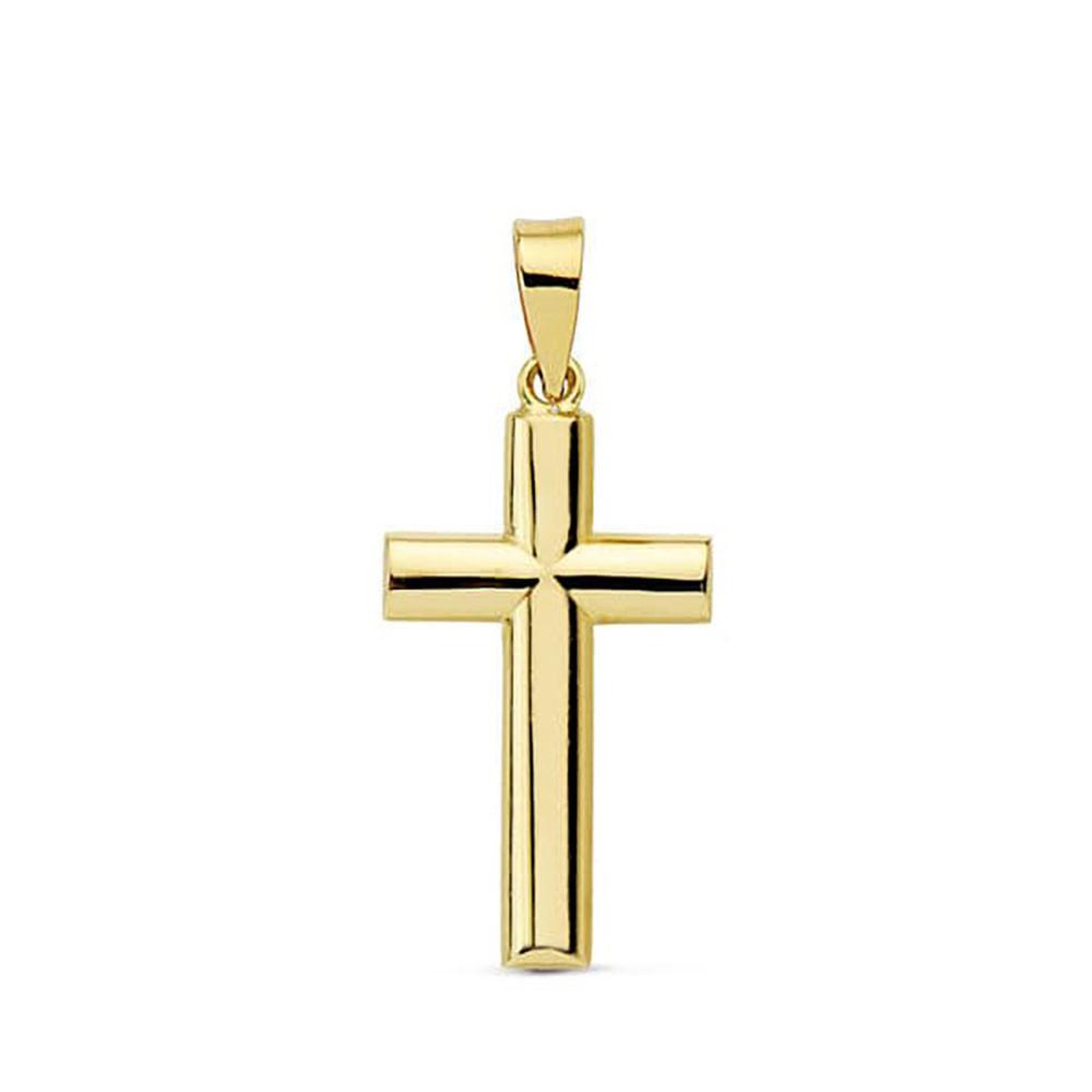 L'ATELIER D'AZUR Pendentif - Médaille Croix Or 18 Carats 750 Jaune - Chaine Offerte