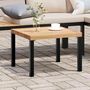 Voir la diapositive 1 : VIDAXL Table basse de jardin noir 55x55x39,5 cm acier enduit de poudre