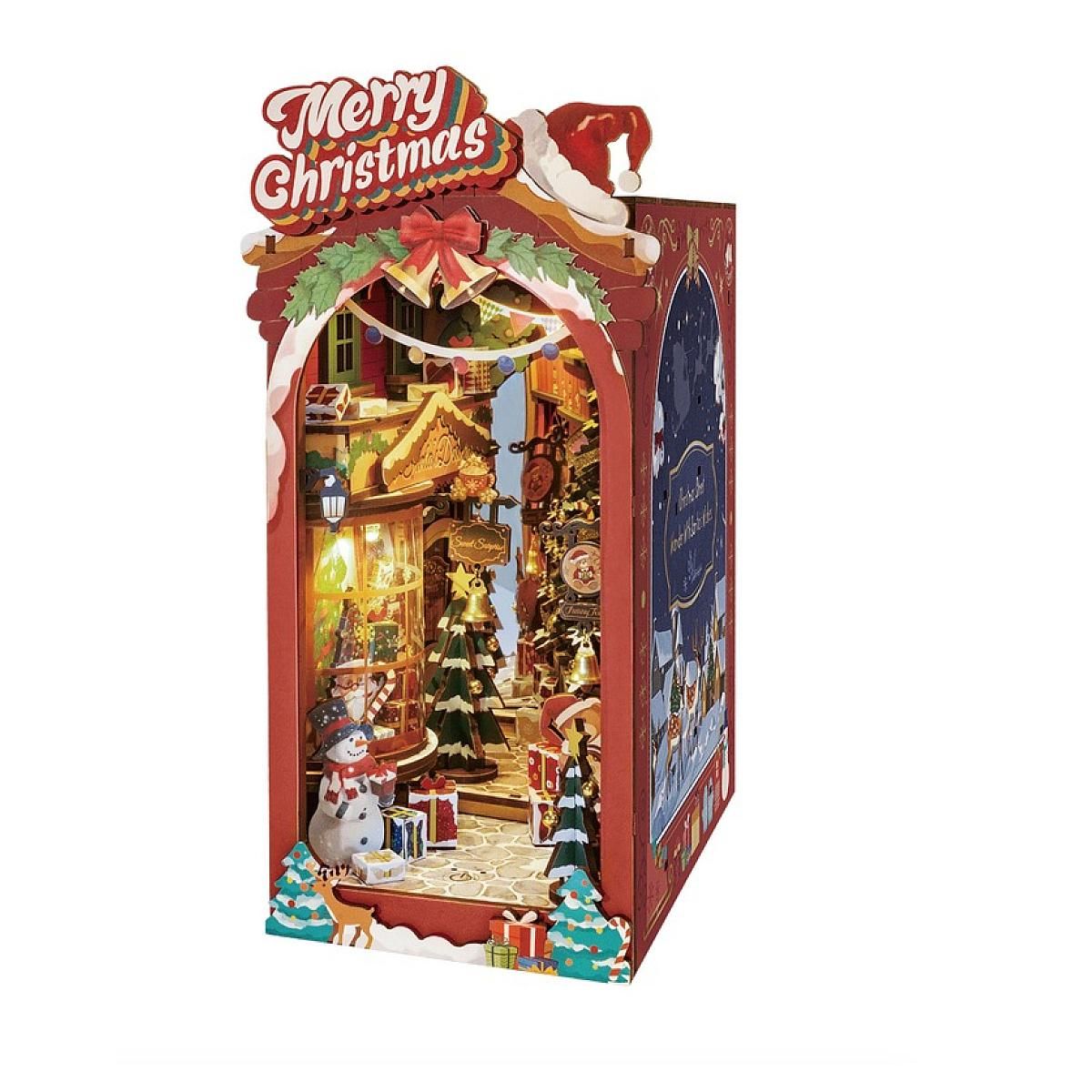 ROBOTIME Serre livre Christmas Street Book Nook