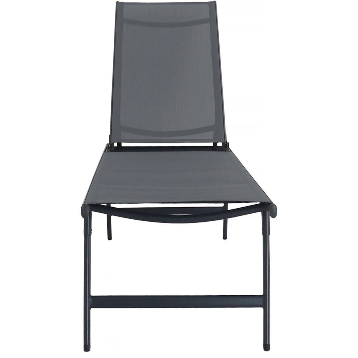 Habitat et Jardin Lot de 2 bains de soleil en métal  Sublima  - 180 x 54 x 104 cm - Anthracite