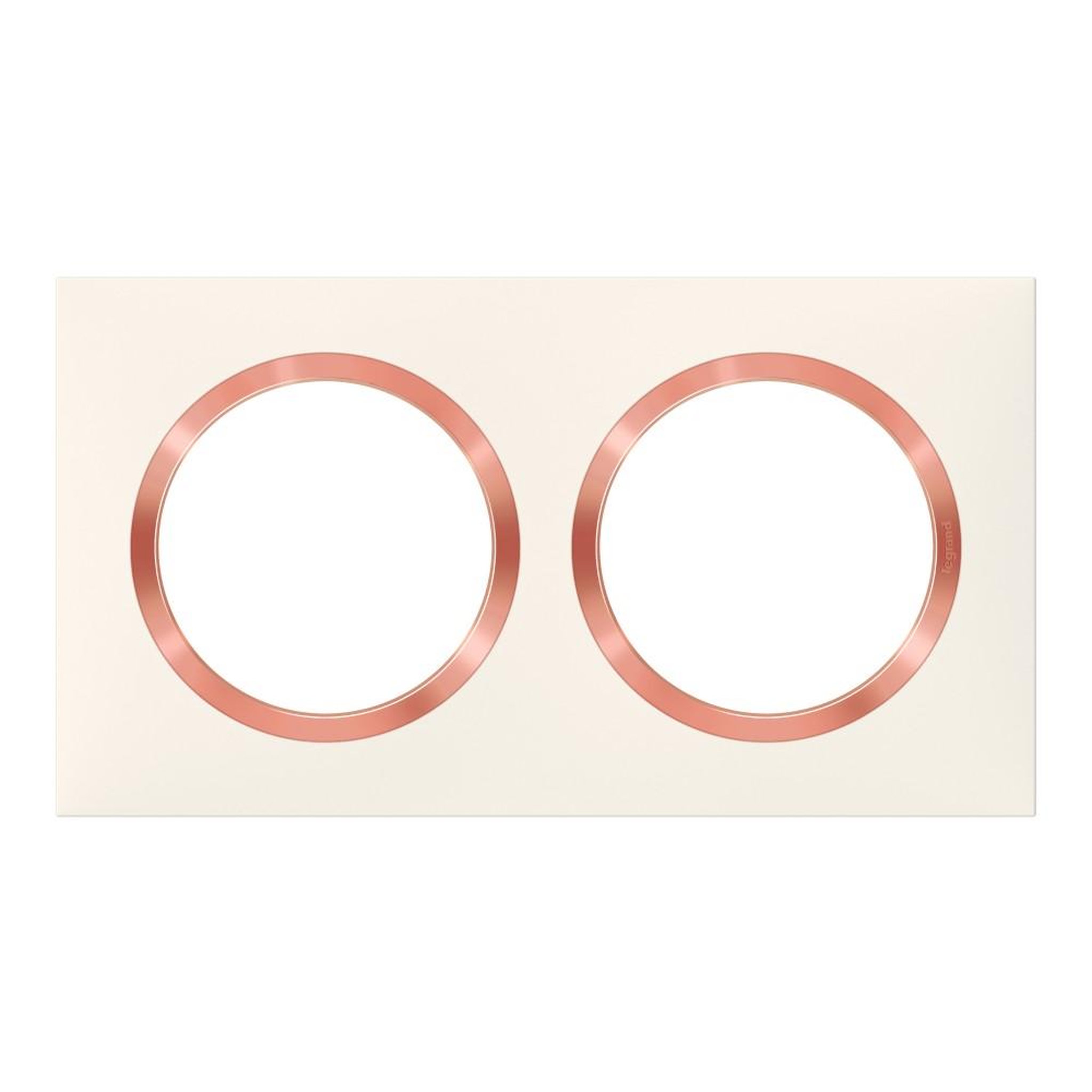 Legrand Plaque double Dooxie, LEGRAND, blanc rose