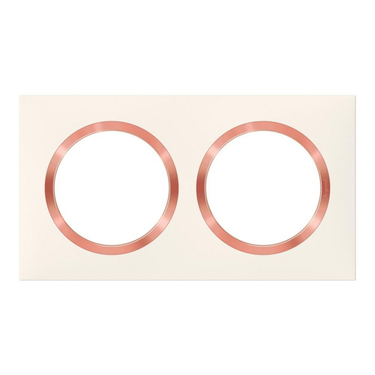 Legrand Plaque double Dooxie, LEGRAND, blanc rose