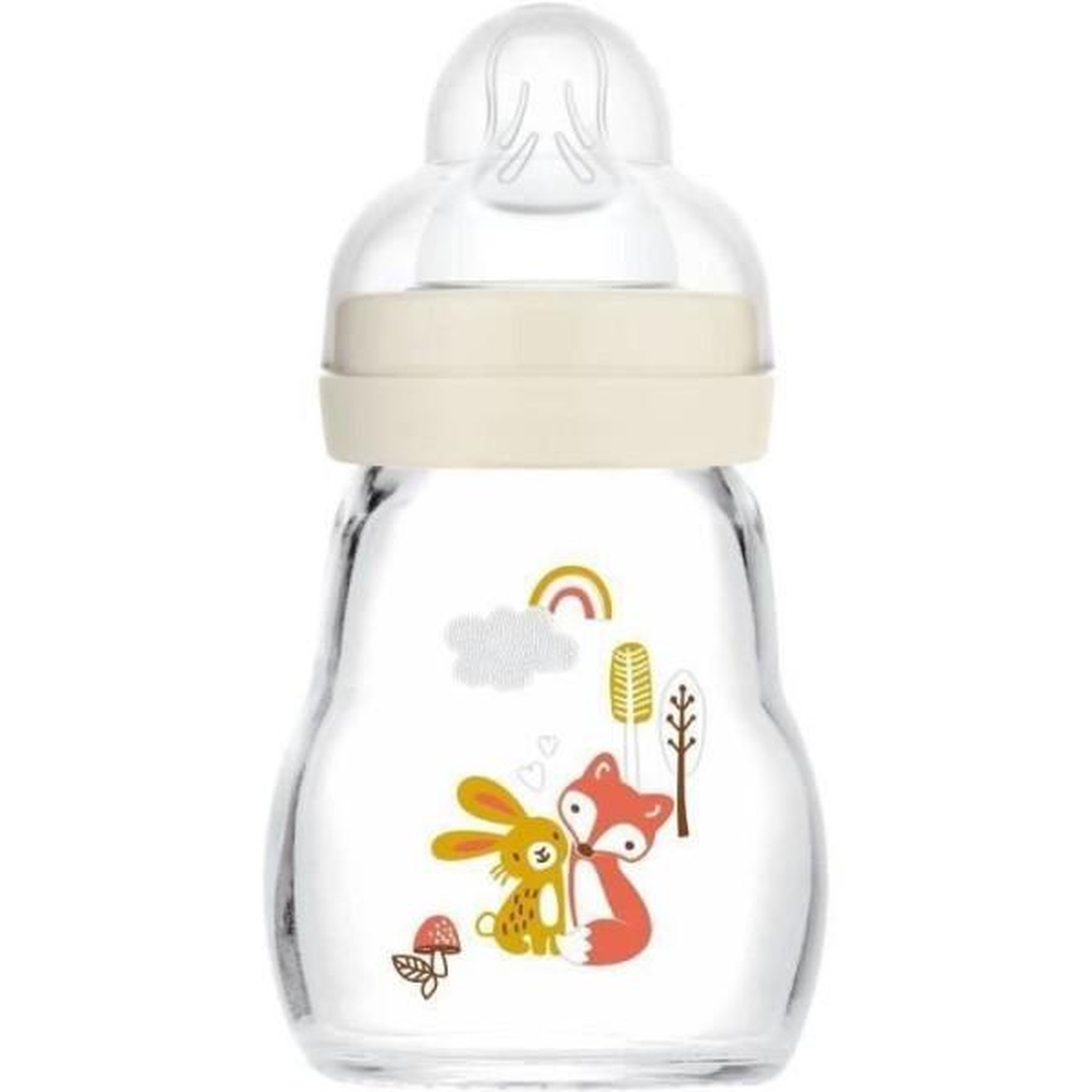 MAM MAM Biberon Verre +0m Hérisson Blanc 170ml