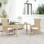 VIDAXL Chaises de jardin avec coussins 2 pcs Resine tressee Beige