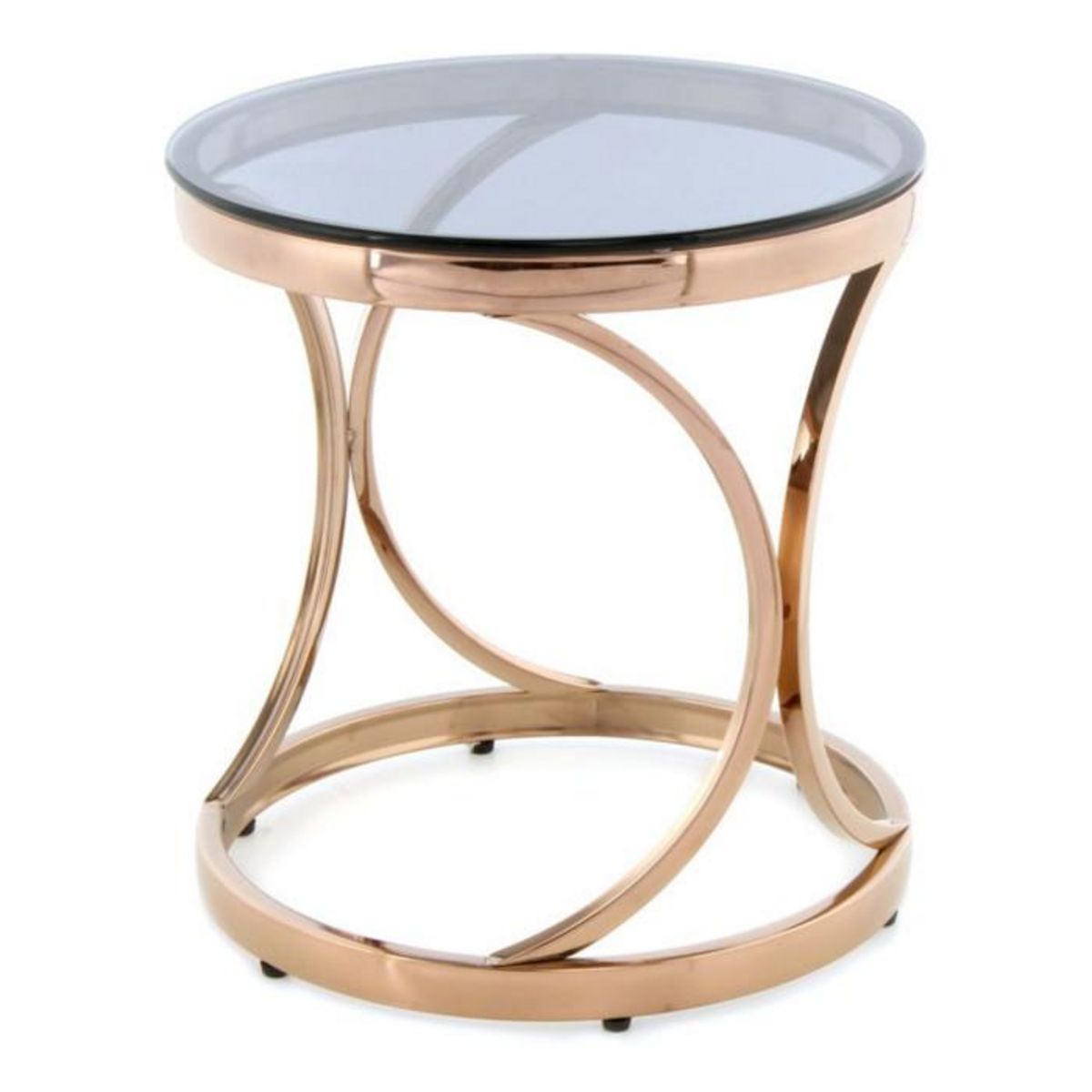 Paris Prix Table d'Appoint Design  Weyda  42cm Gris & Or Rose