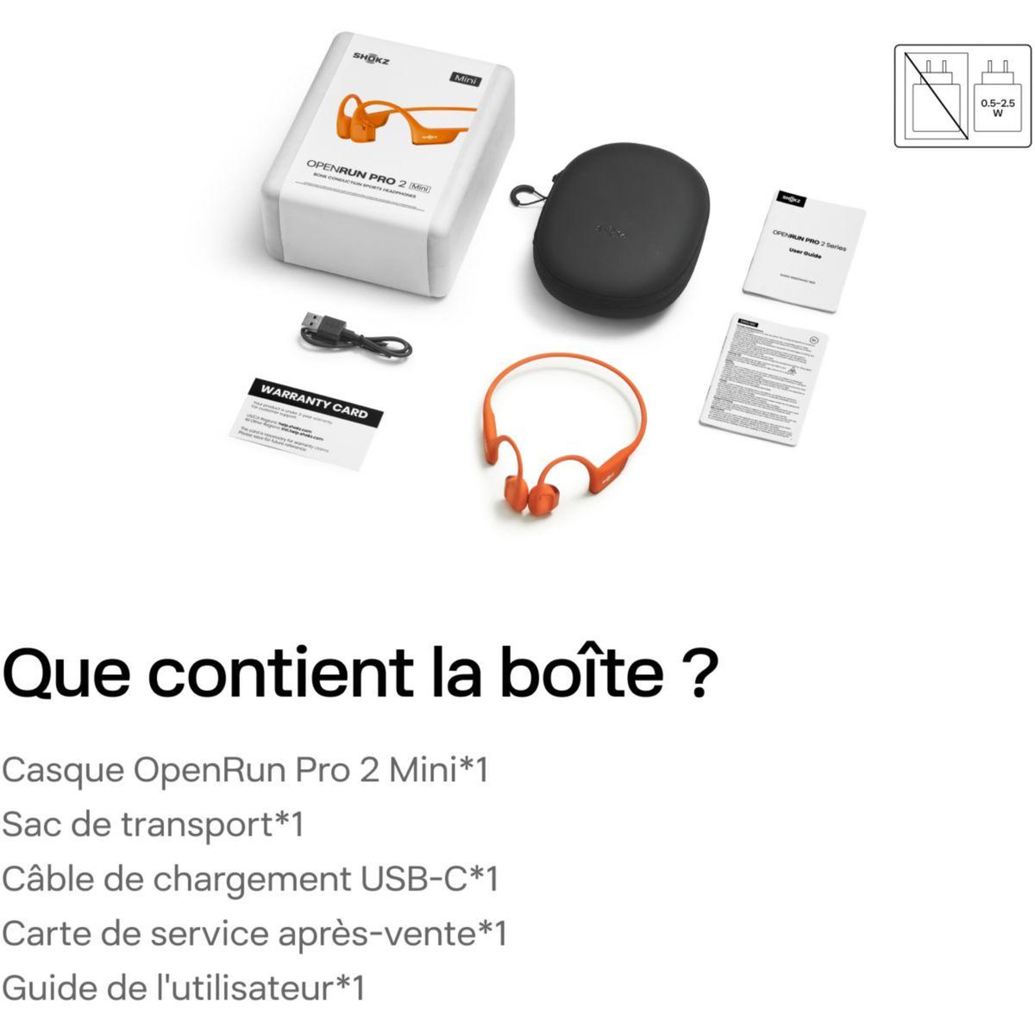 Voir la diapositive 2 : SHOKZ Casque OpenRun Pro 2 Mini Orange