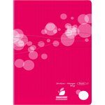 AUCHAN Cahier piqué polypro 24x32cm 48 pages grands carreaux Seyes coloris aléatoire motif ronds