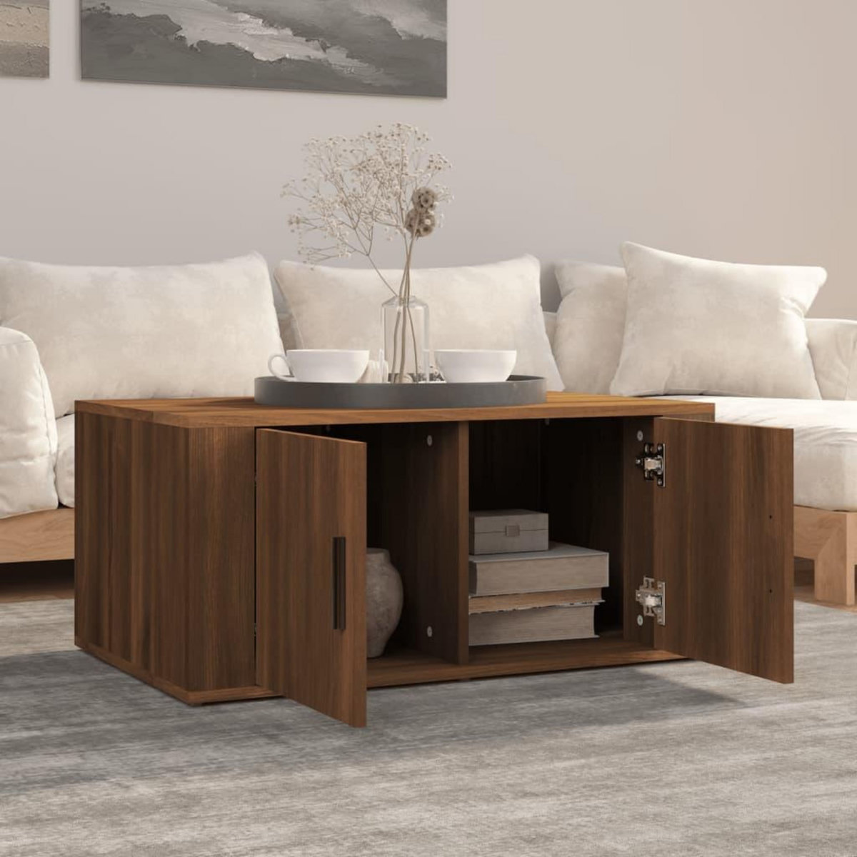 VIDAXL Table basse Chene marron 80x50x36 cm Bois d'ingenierie