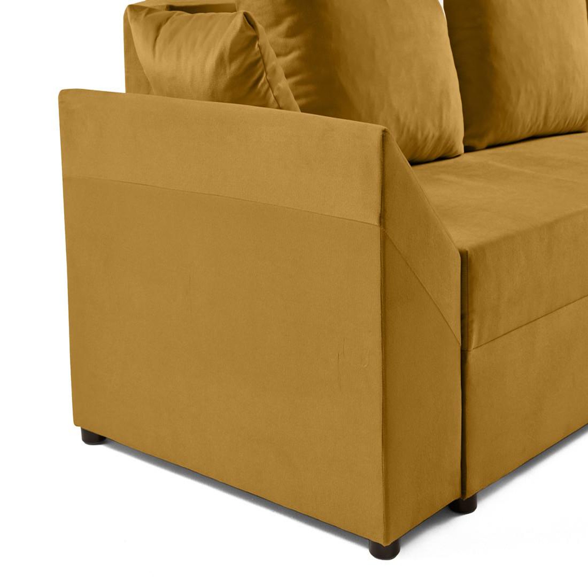Voir la diapositive 5 : BEST MOBILIER Mike - canapé d'angle réversible - 4 places - convertible avec coffre - en velours
