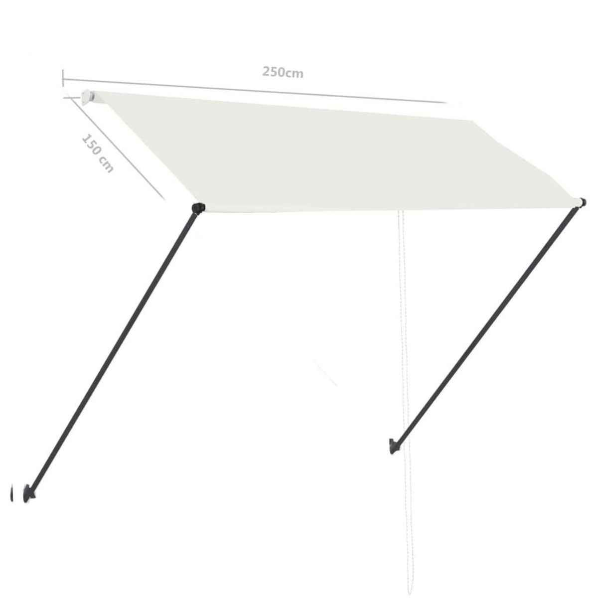 VIDAXL Auvent retractable avec LED 250x150 cm Creme