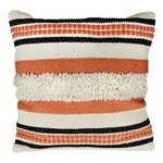 SOLEIL D'OCRE Coussin en coton 45x45 cm MACRAME patna corail, par Soleil d'Ocre