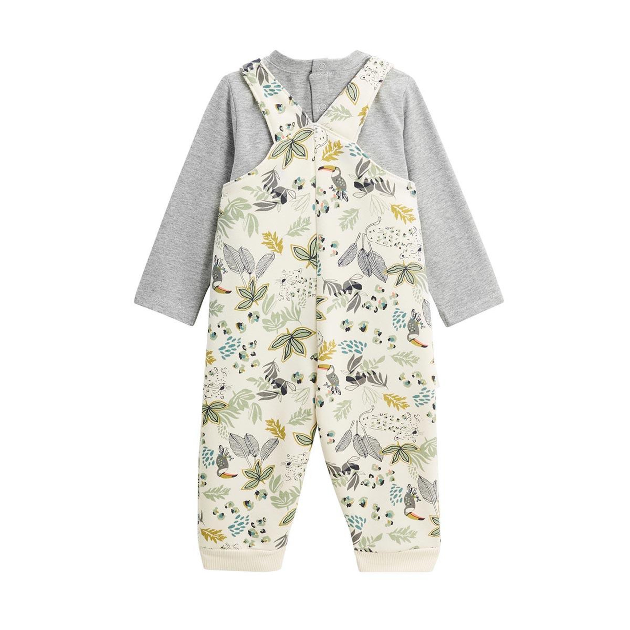 Voir la diapositive 2 : Petit Béguin Ensemble salopette bébé en molleton et t-shirt Boavista
