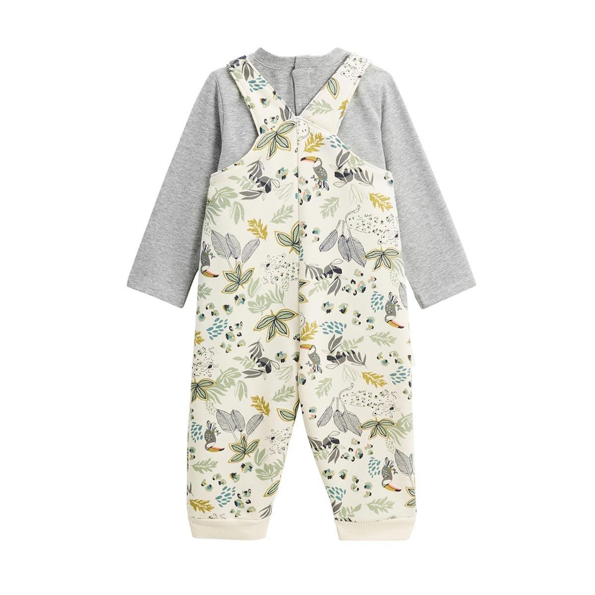 Petit Béguin Ensemble salopette bébé en molleton et t-shirt Boavista